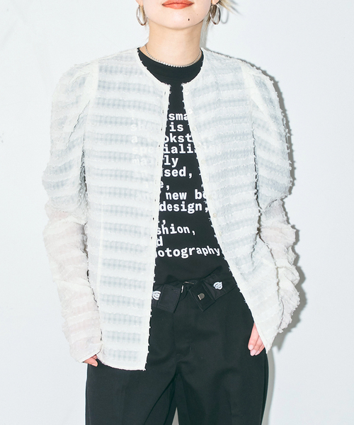 CITYSHOP(シティーショップ)の「VOLUME SLEEVE ブラウス(シャツ/ブラウス・レディース・ブラック/ホワイト・FREE)」の2枚目の写真