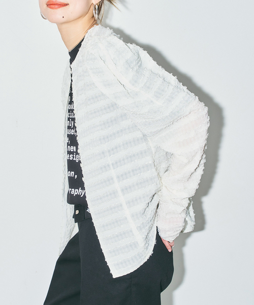 CITYSHOP(シティーショップ)の「VOLUME SLEEVE ブラウス(シャツ/ブラウス・レディース・ブラック/ホワイト・FREE)」の7枚目の写真