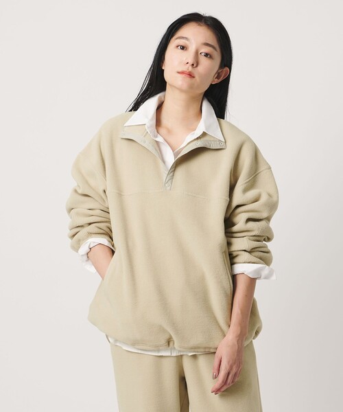 MARW UNITED ARROWS(マルゥ ユナイテッドアローズ)の「<MARW UNITED ARROWS>ハーフスナップ フリース プルオーバー(その他トップス・レディース・レッド/ナチュラル/ブラック・FREE)」の2枚目の写真