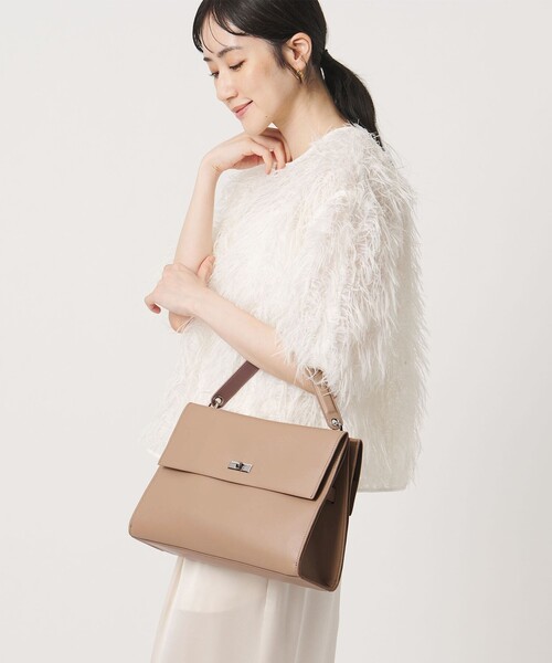 UNITED ARROWS(ユナイテッドアローズ)の「ダブルフラップ ワンハンドル バッグ(ハンドバッグ・レディース・ブラック/ベージュ・FREE)」の3枚目の写真