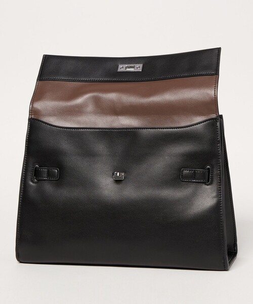 UNITED ARROWS(ユナイテッドアローズ)の「ダブルフラップ ワンハンドル バッグ(ハンドバッグ・レディース・ブラック/ベージュ・FREE)」の12枚目の写真