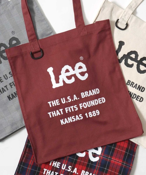 Lee(リー)の「Lee(リー)ロゴプリントキャンバストートバッグ/無地 チェック柄(トートバッグ・レディース・バーガンディー/ブラック系その他/オフホワイト/レッド系その他・FREE)」の3枚目の写真