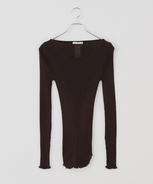 VERMEIL par iena(ヴェルメイユパーイエナ)の「Seamless Basic シームレスベーシック Elegante SB1074(Tシャツ/カットソー・レディース・ブラック/ブラウン・FREE)」の2枚目の写真