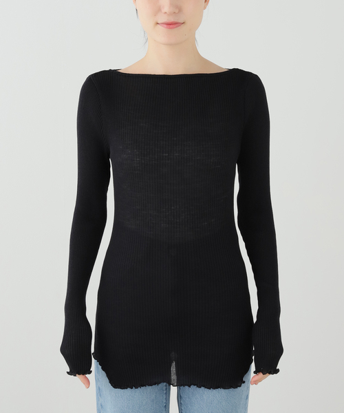 VERMEIL par iena(ヴェルメイユパーイエナ)の「Seamless Basic シームレスベーシック Elegante SB1074(Tシャツ/カットソー・レディース・ブラック/ブラウン・FREE)」の3枚目の写真