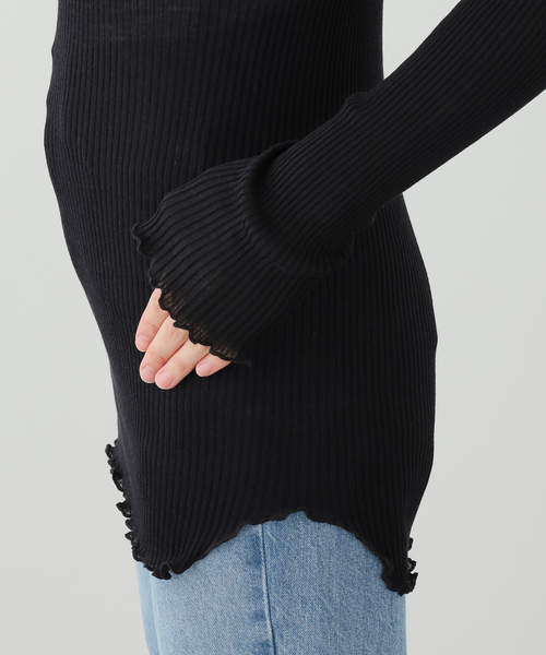 VERMEIL par iena(ヴェルメイユパーイエナ)の「Seamless Basic シームレスベーシック Elegante SB1074(Tシャツ/カットソー・レディース・ブラック/ブラウン・FREE)」の7枚目の写真