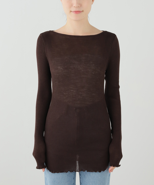 VERMEIL par iena(ヴェルメイユパーイエナ)の「Seamless Basic シームレスベーシック Elegante SB1074(Tシャツ/カットソー・レディース・ブラック/ブラウン・FREE)」の10枚目の写真