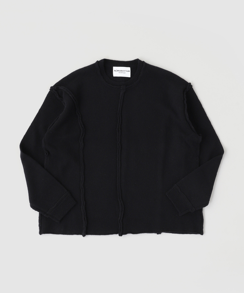 NOMA t.d.(ノーマティーディー)の「NOMARHYTHM / ノーマリズム Patchwork Cut-off Sweater(ニット/セーター・メンズ・ブラック/チャコールグレー・2)」の1枚目の写真