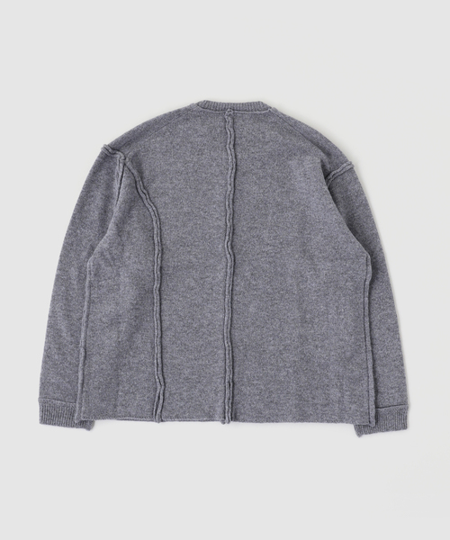 NOMA t.d.(ノーマティーディー)の「NOMARHYTHM / ノーマリズム Patchwork Cut-off Sweater(ニット/セーター・メンズ・ブラック/チャコールグレー・2)」の3枚目の写真