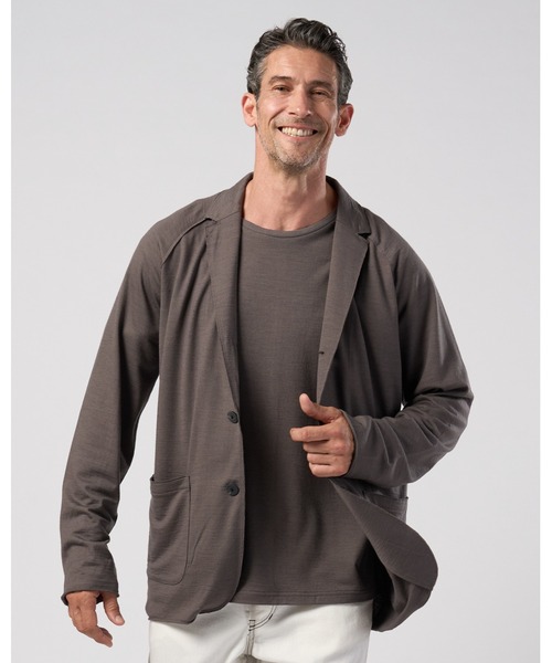 wjk(ダヴルジェイケイ)の「super100's wool jersey easy jacket(テーラードジャケット・メンズ・ブラック/チャコールグレー・X-LARGE/LARGE/MEDIUM/SMALL)」の2枚目の写真