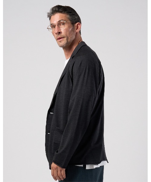 wjk(ダヴルジェイケイ)の「super100's wool jersey easy jacket(テーラードジャケット・メンズ・ブラック/チャコールグレー・X-LARGE/LARGE/MEDIUM/SMALL)」の5枚目の写真