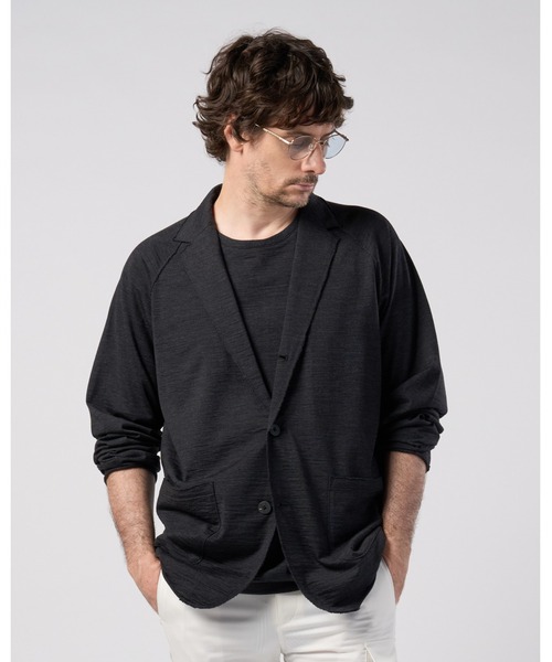 wjk(ダヴルジェイケイ)の「super100's wool jersey easy jacket(テーラードジャケット・メンズ・ブラック/チャコールグレー・X-LARGE/LARGE/MEDIUM/SMALL)」の7枚目の写真