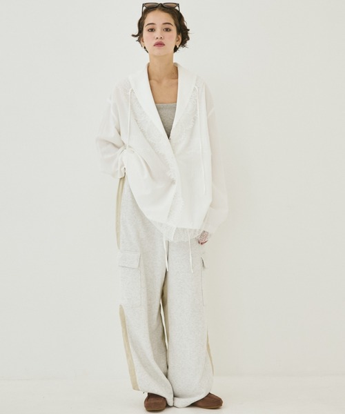 MIRROR STOKE(ミラーストーク)の「【ZOZO限定】LACE DESIGN BLOUSE/レースデザインブラウス(シャツ/ブラウス・レディース・ブラウン/オフホワイト・MEDIUM)」の6枚目の写真