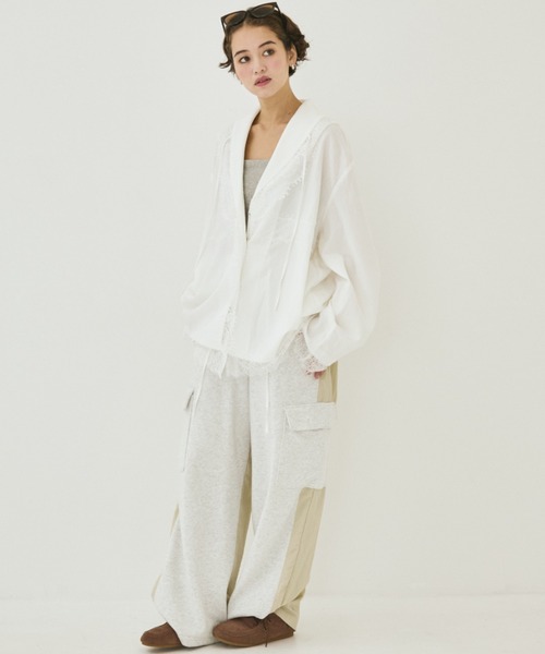 MIRROR STOKE(ミラーストーク)の「【ZOZO限定】LACE DESIGN BLOUSE/レースデザインブラウス(シャツ/ブラウス・レディース・ブラウン/オフホワイト・MEDIUM)」の8枚目の写真