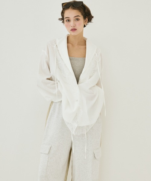 MIRROR STOKE(ミラーストーク)の「【ZOZO限定】LACE DESIGN BLOUSE/レースデザインブラウス(シャツ/ブラウス・レディース・ブラウン/オフホワイト・MEDIUM)」の3枚目の写真