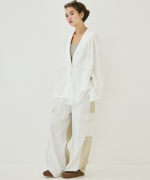 MIRROR STOKE(ミラーストーク)の「【ZOZO限定】LACE DESIGN BLOUSE/レースデザインブラウス(シャツ/ブラウス・レディース・ブラウン/オフホワイト・MEDIUM)」の9枚目の写真