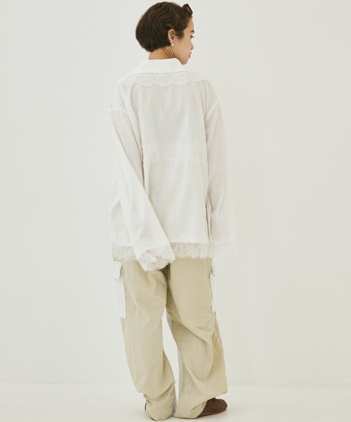 MIRROR STOKE(ミラーストーク)の「【ZOZO限定】LACE DESIGN BLOUSE/レースデザインブラウス(シャツ/ブラウス・レディース・ブラウン/オフホワイト・MEDIUM)」の12枚目の写真