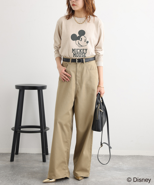 journal standard L'essage（ジャーナルスタンダードレサージュ）の「(MICKEY)ピグメントロングスリーブTシャツ（Tシャツ/カットソー・レディース・ベージュ・FREE）」の2枚目の写真
