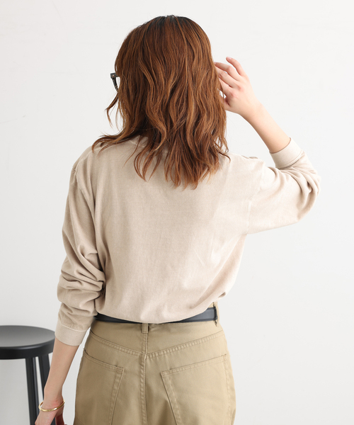 journal standard L'essage（ジャーナルスタンダードレサージュ）の「(MICKEY)ピグメントロングスリーブTシャツ（Tシャツ/カットソー・レディース・ベージュ・FREE）」の4枚目の写真