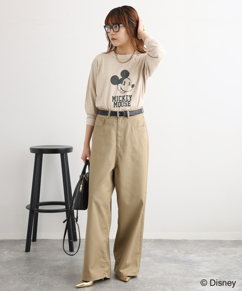 journal standard L'essage（ジャーナルスタンダードレサージュ）の「(MICKEY)ピグメントロングスリーブTシャツ（Tシャツ/カットソー・レディース・ベージュ・FREE）」の5枚目の写真