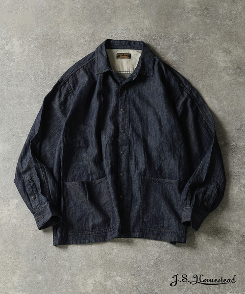 JOURNAL STANDARD J.S HOMESTEAD(ジャーナルスタンダードホームステッド)の「J.S.Homestead / デニム & ヒッコリー ウェスト ポケット シャツ(シャツ/ブラウス・メンズ・アイボリー/ブラック/ブラック系その他/コバルトブルー・MEDIUM/LARGE)」の4枚目の写真