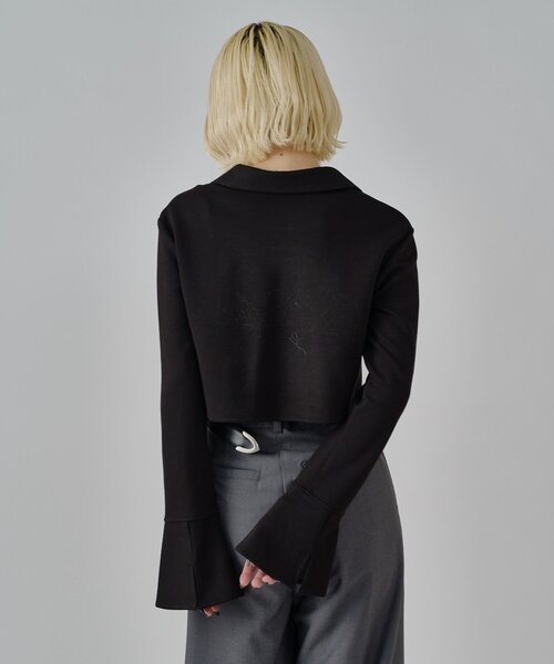 Lui's（ルイス）の「【mi-企画】ホックデザインクロップドシャツ（シャツ/ブラウス・レディース・ブラック/グレー・FREE）」の9枚目の写真