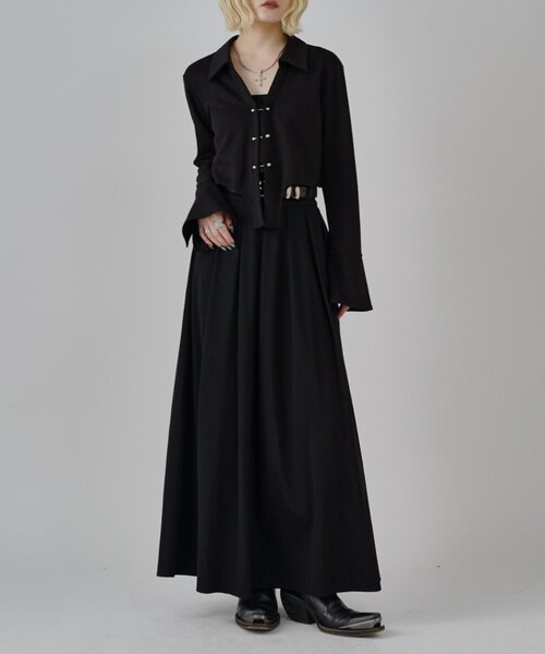 Lui's（ルイス）の「【mi-企画】ホックデザインクロップドシャツ（シャツ/ブラウス・レディース・ブラック/グレー・FREE）」の16枚目の写真