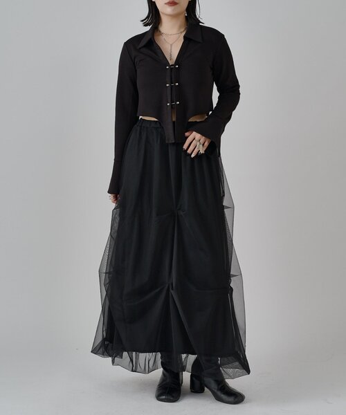 Lui's（ルイス）の「【mi-企画】ホックデザインクロップドシャツ（シャツ/ブラウス・レディース・ブラック/グレー・FREE）」の20枚目の写真