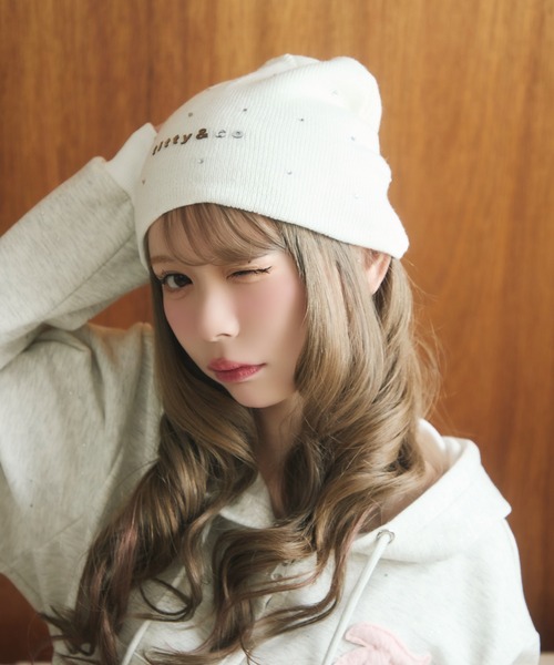 TITTY&CO.（ティティーアンドコー）の「ラメロゴニット帽（ニットキャップ/ビーニー・レディース・ライトグレー/グレー/ブラック/アイボリー・FREE）」の5枚目の写真