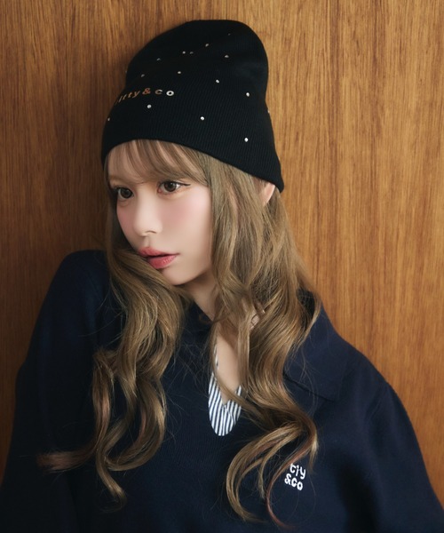 TITTY&CO.（ティティーアンドコー）の「ラメロゴニット帽（ニットキャップ/ビーニー・レディース・ライトグレー/グレー/ブラック/アイボリー・FREE）」の17枚目の写真
