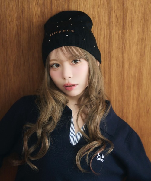 TITTY&CO.（ティティーアンドコー）の「ラメロゴニット帽（ニットキャップ/ビーニー・レディース・ライトグレー/グレー/ブラック/アイボリー・FREE）」の19枚目の写真