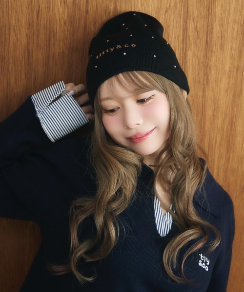 TITTY&CO.（ティティーアンドコー）の「ラメロゴニット帽（ニットキャップ/ビーニー・レディース・ライトグレー/グレー/ブラック/アイボリー・FREE）」の20枚目の写真