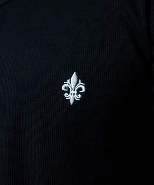NYLAUS(ナイラス)の「【NYS】ワンポイント刺繍 テレコ Vネック ロンT 長袖Tシャツ ロングTシャツ ジャストサイズ(Tシャツ/カットソー・メンズ・ホワイト/ブラック・M/L/S)」の12枚目の写真