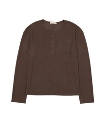 【Chikashitsu +】sheer henley long sleeve tee / 【チカシツプラス】シアーヘンリーネック長袖Tシャツ<着用動画あり>