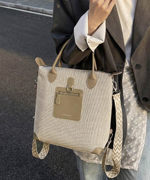 Miniministore（ミニミニストア）の「キャンバスリュック 3WAYトートバッグ（トートバッグ・レディース・ブラック/ダークグリーン/ベージュ/ブラウン・FREE）」の8枚目の写真