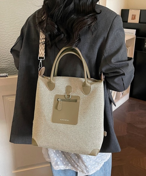 Miniministore（ミニミニストア）の「キャンバスリュック 3WAYトートバッグ（トートバッグ・レディース・ブラック/ダークグリーン/ベージュ/ブラウン・FREE）」の9枚目の写真