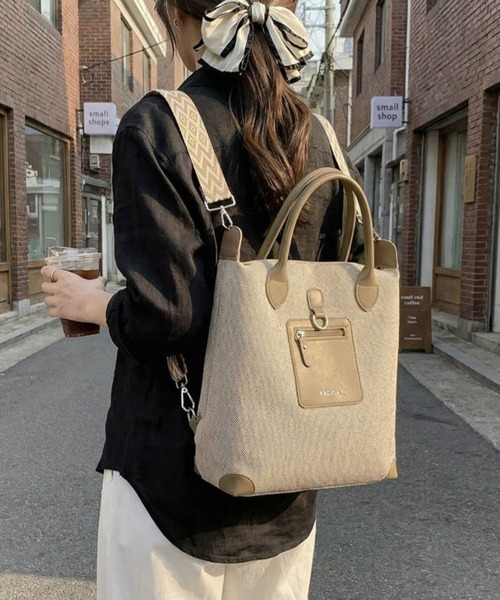 Miniministore（ミニミニストア）の「キャンバスリュック 3WAYトートバッグ（トートバッグ・レディース・ブラック/ダークグリーン/ベージュ/ブラウン・FREE）」の11枚目の写真