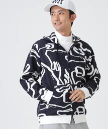【PEARLY GATES】Wハニカムストレッチフルジップフーディ <変形ウサギ柄> (MENS)