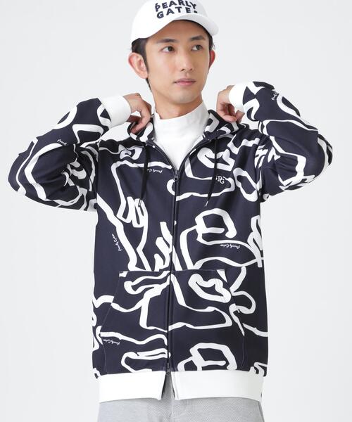 PEARLY GATES(パーリーゲイツ)の「【PEARLY GATES】Wハニカムストレッチフルジップフーディ <変形ウサギ柄> (MENS)(スウェット・メンズ・ダークインディゴブルー・X-LARGE/LARGE/MEDIUM)」の2枚目の写真