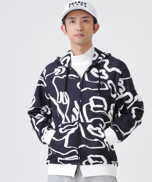 PEARLY GATES(パーリーゲイツ)の「【PEARLY GATES】Wハニカムストレッチフルジップフーディ <変形ウサギ柄> (MENS)(スウェット・メンズ・ダークインディゴブルー・X-LARGE/LARGE/MEDIUM)」の3枚目の写真