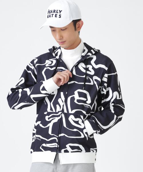 PEARLY GATES(パーリーゲイツ)の「【PEARLY GATES】Wハニカムストレッチフルジップフーディ <変形ウサギ柄> (MENS)(スウェット・メンズ・ダークインディゴブルー・X-LARGE/LARGE/MEDIUM)」の4枚目の写真
