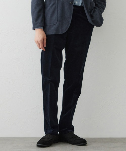 EDWIN(エドウィン)の「デニスラ スリムテーパードパンツ スラックス【別珍/ベロア/ストレッチ/ビジネス】(スラックス・メンズ・ネイビー/ブラック/ダークブラウン・30/32/33/35/36/34)」の1枚目の写真