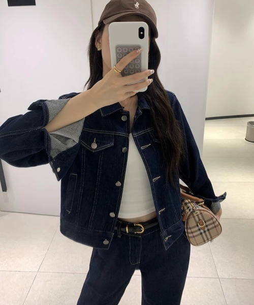 FAVORITO(ファヴォリート)の「デニムシャツ型トップスパンツセットアップ(セットアップ・レディース・ダークブルー・S/M/L)」の2枚目の写真