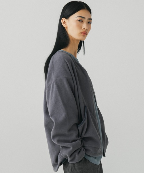 +phenix(プラスフェニックス)の「+phenix(プラスフェニックス)FLEECE LINER JACKET / フリースライナージャケット(ノーカラージャケット・メンズ・グレー/ブラック・M/L)」の9枚目の写真