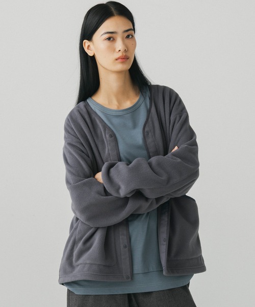 +phenix(プラスフェニックス)の「+phenix(プラスフェニックス)FLEECE LINER JACKET / フリースライナージャケット(ノーカラージャケット・メンズ・グレー/ブラック・M/L)」の10枚目の写真