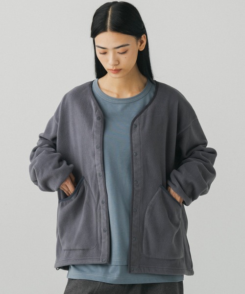 +phenix(プラスフェニックス)の「+phenix(プラスフェニックス)FLEECE LINER JACKET / フリースライナージャケット(ノーカラージャケット・メンズ・グレー/ブラック・M/L)」の12枚目の写真