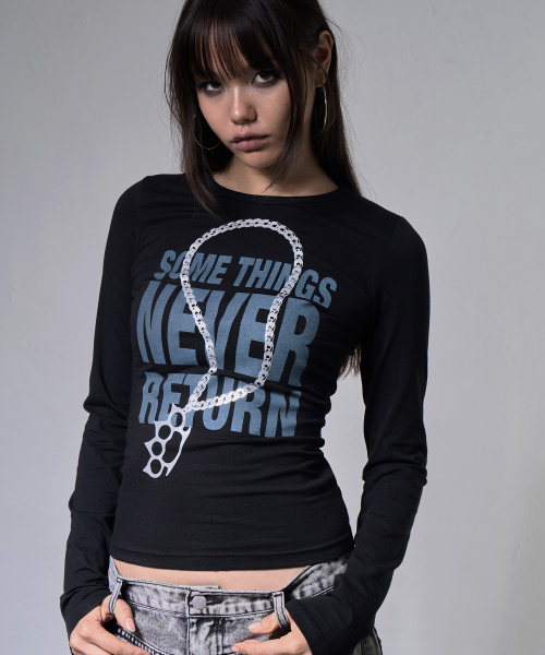 FANCY CLUB(ファンシークラブ)の「ナックルチェーン ロングスリーブ (BLACK) F26ZB526(Tシャツ/カットソー・レディース・その他・FREE)」の1枚目の写真