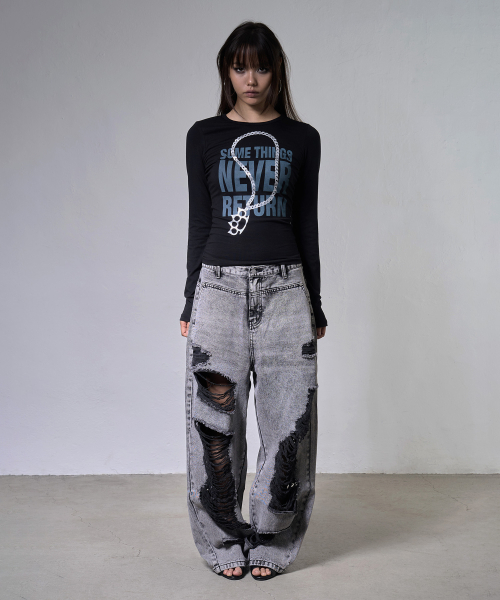 FANCY CLUB(ファンシークラブ)の「ナックルチェーン ロングスリーブ (BLACK) F26ZB526(Tシャツ/カットソー・レディース・その他・FREE)」の4枚目の写真