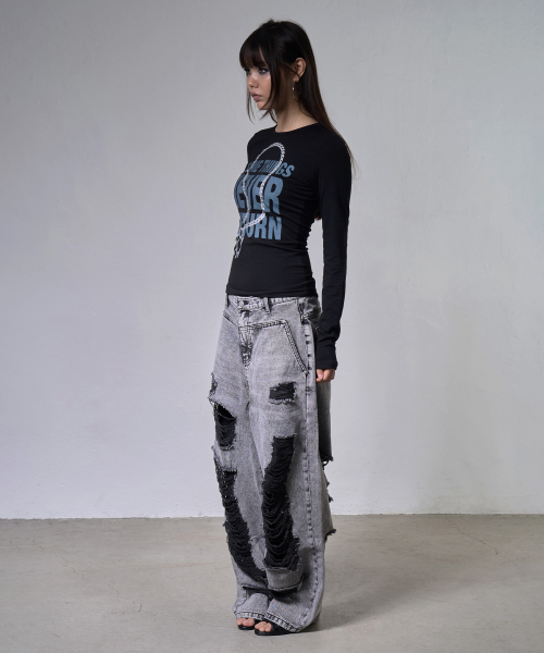 FANCY CLUB(ファンシークラブ)の「ナックルチェーン ロングスリーブ (BLACK) F26ZB526(Tシャツ/カットソー・レディース・その他・FREE)」の5枚目の写真