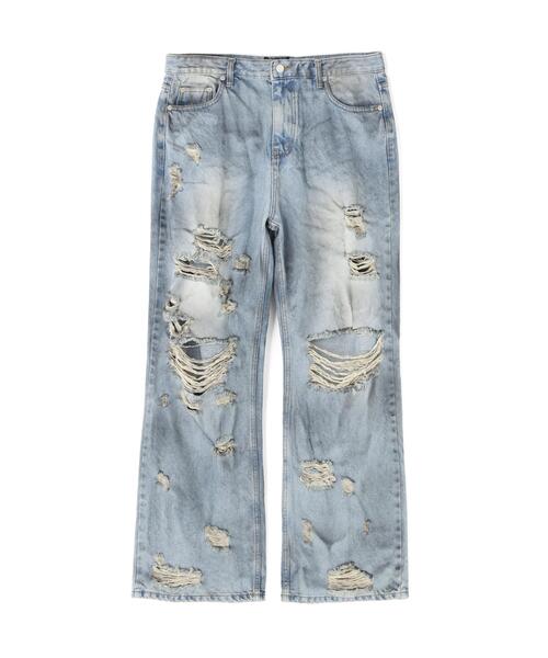 SIS（エスアイエス）の「SIS/エスアイエス/CRASH WASH DENIM（デニムパンツ・レディース・ネイビー/ブルー・L/M）」の2枚目の写真