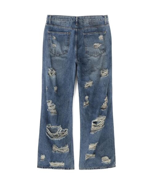 SIS（エスアイエス）の「SIS/エスアイエス/CRASH WASH DENIM（デニムパンツ・レディース・ネイビー/ブルー・L/M）」の5枚目の写真